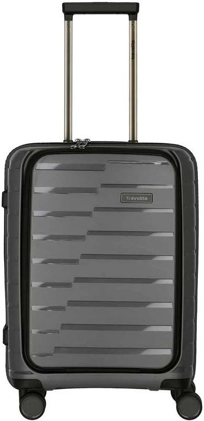 Travelite Hartschalenkoffer "Airbase" (4 Rollen S mit Vortasche) - Anthrazit