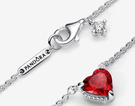 Pandora Halskette "Sparkling Red Heart"