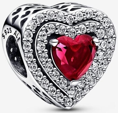Pandora Charm "Sparkling Red Levelled Heart"
